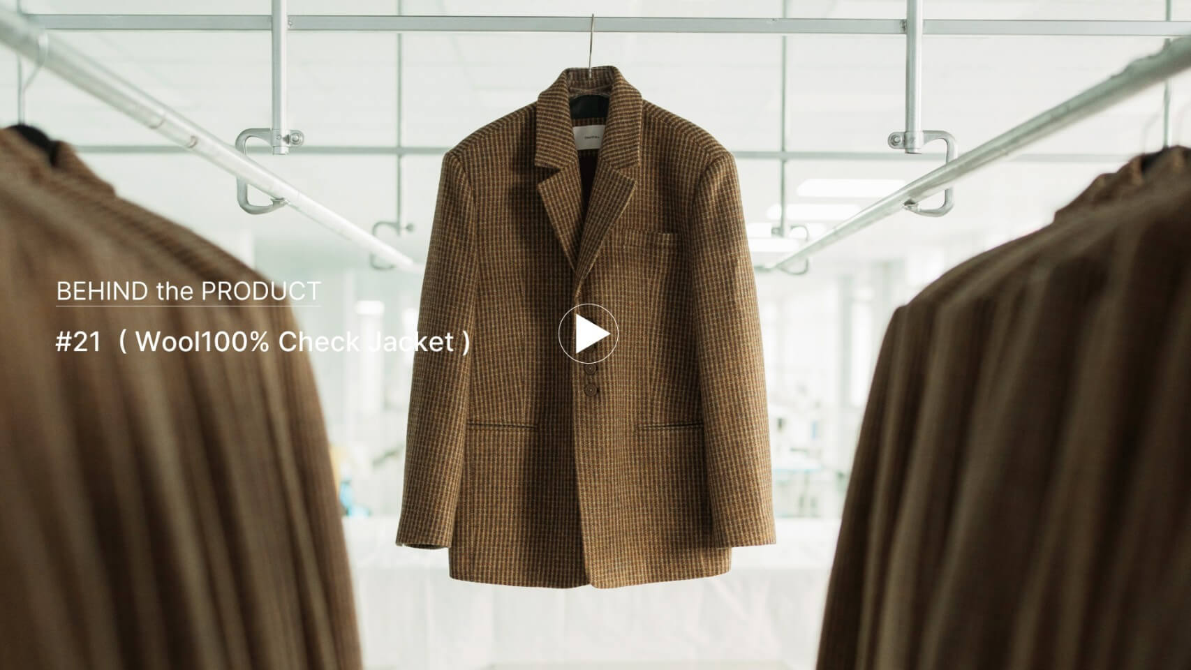 Wool100% Check Jacket